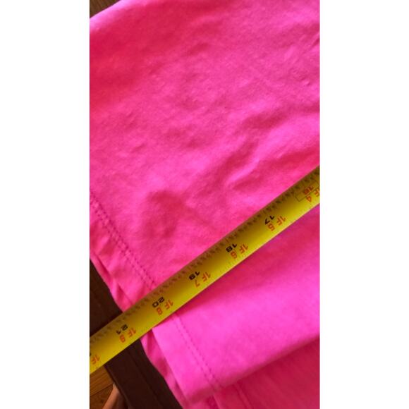 Pilcro Crop V Neck Short Sleeve Pop of Color T Shirt, 100% Cotton Womens Sz M - Picture 7 of 8